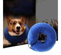 Pssopp Inflatable Dog Hinge Collar Soft Protective High Collar for Dog After Birth for Itching, PVC Material for and Cats (Blue)