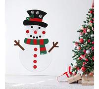 Pssopp Interactive DIY Felt Snowman, Detachable Xmas Ornament Wall Hanging Games for Kids and Family (Red and green scarf snowman)