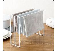 Pssopp Iron Dishcloth Holder Stand Rack for Kitchen Towel Organization in Compact Spaces (White)