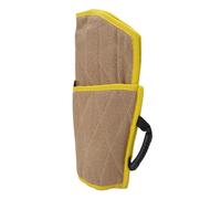 Pssopp Jute Dog Bite Sleeve, Distinctive Yellow Border Design, Adjustable Fastening Strap, Sturdy and Comfortable Material, Ideal for Large Dog Breeds, Aggressive Bite Protection, Great