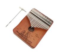 Pssopp Kalimba Thumb Piano, 21 Keys Finger Instrument for Adults & Beginners, Handmade Mahogany with Metal Notes, for Kids & Performances (Type 1)
