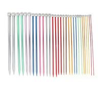 Pssopp Knitting Needles Colorful Oxidized Sweater Yarn Needle Straight Single Pointed Knitting Pointed Knitwear DIY Tools for Beginners a set of 15 pairs