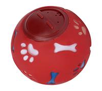 Pssopp Leakage Dog Food Ball, ABS Multifunction Treat Ball for Dogs, Slow Feeding Option, Adjustable Food Dispensing Toy for Active Pets (Red)