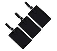 Pssopp Leather Materials Tag Set, 4.3 Inch Rectangular Name Label for Suitcase Backpack Travel Bag 3Pcs Pu Leather Luggage Pu Luggage Tags