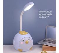 Pssopp LED Desk Lamp, USB Charging Eye Protection LED Desk Lamp Flexible Color Night Light with Cute Chicken Base Reading Desk Light for Home and Office (Blue)