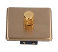 Pssopp LED Dimmer Switch, Dimmer Switches Knob Type Light Switch with Lines for Home Use LED, Golden Brushed Brass Brass Nan (monotonous light)