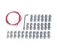 Pssopp M5 PE Rope Connector Set, 25PCS Durable Galvanized Steel and Polyethylene Electric Fence Connectors for Agricultural Fencing