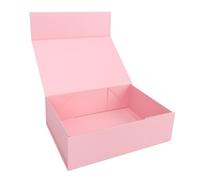 Pssopp Magnetic Flip Box White Paper Present Box 10.24 X 7.48 X 3.15 in Foldable Magnetic Closure for Valentines Wedding Birthday Bridesmaid Gifts (Pink)