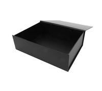 Pssopp Magnetic Gift Box Paper Flip Box 23 X 17 X 7cm with Magnetic Lid Collapsible Present Packaging for Birthday Proposal Valentines Day Mothers Day (Black)