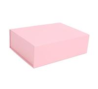 Pssopp Magnetic Gift Box Paper Flip Box 23 X 17 X 7cm with Magnetic Lid Collapsible Present Packaging for Birthday Proposal Valentines Day Mothers Day (Pink)