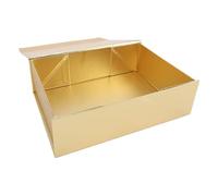 Pssopp Magnetic Gift Box Paper Flip Box 23 X 17 X 7cm with Magnetic Lid Collapsible Present Packaging for Birthday Proposal Valentines Day Mothers Day (Gold)