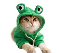 Pssopp Milk Silk Cat Hoodies Soft Warm Winter Outfit with 3D Claws Fine Stitching for Cats Kittens Puppies (Big Eyed in Costume S (5.5-8.8lb))