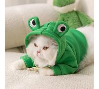 Pssopp Milk Silk Cat Hoodies Soft Warm Winter Outfit with 3D Claws Fine Stitching for Cats Kittens Puppies (Big Eyed in Costume M (8.8-12.1lb))