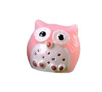 Pssopp Mini Owl Statue, Adorable Cute Vivid Colors, Premium Material Resin Figurine, Versatile Decor, Ideal (Small Pink)