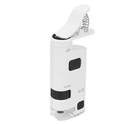 Pssopp Mini Smart Phone Microscope Cell Phone, Portable and Easy to Use, 80-120X Zoom Magnifier, Universal Clamp/Holder, LED Lights, for Skin Hair Industrial Jewelry Stamp Inspection, with Bag