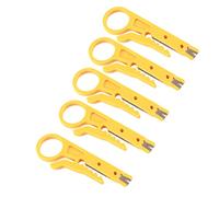Pssopp Mini Wire Stripper, ABS Network Cable Stripper 5 Pack for CAT5 CAT5e CAT6 and PTFE Tube, Clean Jacket Cuts, Pocket Size Grip Tool for Home Office IT and 3D Printer Use