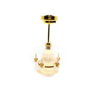 Pssopp Miniature Chandelier for Dollhouse, 5-LED Faux Candle Ceiling
