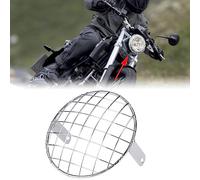Pssopp Motorcycle 7 Inch Headlight Grill, Metal Mesh Cover Mask for Cafe Racer, Protects Headlight for Vintage Motorcycles (Electroplated)