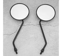 Pssopp Motorcycle Rearview Mirror, Retro Round Side Mirrors, ABS Shell, Wide Clear View, Suitable for Most Models with 8mm Mounting Holes