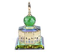 Pssopp Muslim Crystal Gilded Al-Aqsa Mosque Miniature Model Islamic Home Table Decor Showpiece Islamic Architecture Handicraft Souvenir Desktop Decor Islamic Building Gift