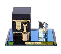 Pssopp Muslim Kaaba Model Crystal Gilded 3 Piece Set Kaaba Replica Model Showpiece Islamic Building Handicrafts Souvenirs Gifts Home Table Car Decor