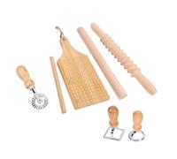 Pssopp Noodle Press Tool Kit Pasta Making Tool Set, Multifunctional Homemade Gnocco Maker Threaded Rolling Pin for Kitchen Baking Pasta Lovers Nan