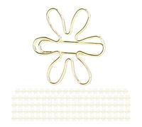 Pssopp Office Supplies Clips, Cute Flower and Arrowhead Shaped Metal Paper Clips, Anti Rust Electroplating Process for Office School Document Organizing 100Pcs Funny Planner Flower (Pattern)