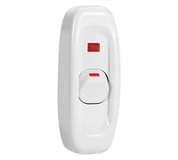 Pssopp ON OFF Lamp Switch Light Plastic Inline Cord Switch AC 10A with LED Indicator One Pole Button Easy Install for Table Desk Wall Mirror Bedroom Lamps (White)