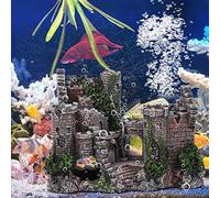 Pssopp Ornaments Aquarium Resin Decor Castle Fish Tank for Tiny Fish with Simulation Hideout House 7.48 X 5.51 X 3.15 in for Aquarium Lovers