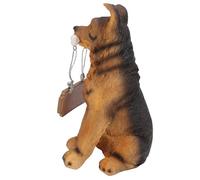 Pssopp Ornaments Cute Resin Puppy Sculpture Warming Dog Figurine for Garden Lawn Courtyard Balcony Dog Welcome Sign Statue, Welcome Sign Statue