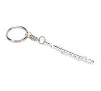 Pssopp Ornaments Flute Key Ring Musical Instrument Ornament for Gift Decoration and Collection Flute Keychain, Mini Metal Key Ring Ornament