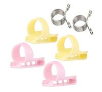Pssopp Other Sewing and Embroidery Supplies Plastic and Stainless Steel Loop Shaped Thimble Finger Holders Sewing Needle Thimbles for Knitting Sweaters Mother Grandmother Gifts 6PCS
