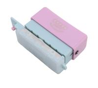 Pssopp Paper Punch Tool, ABS Iron Round Hole Puncher, 5 Hole Manual Paper Puncher for A5 B5 A4, 2 Sheet Capacity with Waste Collection Box for School Office Studio (Blue Purple)