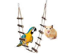 Pssopp Parrot Bird Ladder Toy - 12-Step Flexible Wooden Hanging Ladder for Cage Swing Hammock Small Pets