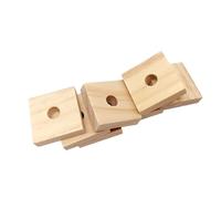 Pssopp Parrot Chewing Blocks, Wooden Bird Chew Toy 100 Pack Natural Pine Wood for Beak Grinding Cage Accessories for African Grey Cockatiel Macaw (100PCS)