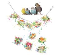 Pssopp Parrot Shredding Toys Paper Strips Bird Chew Toy Rattan Ball Bird Shredders Toy Foraging Hanging Toy for Parrot Budgie Parakeet Cockatiel Conure Swings