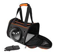 Pssopp Pet Carrier Cat Carrier Pet Travel Breathable Handbag Design 9 Vent Holes 2 Window Types Adjustable Shoulder Strap with Transparent Window and Seat Belt Loop for Travel (Large 24 Inch)