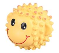 Pssopp Pet Chewing Ball Bite Resistant Latex Teeth Cleaning Toy with Animal Shape Hair Spikes for Interactive Dog Cat Play Medium Size