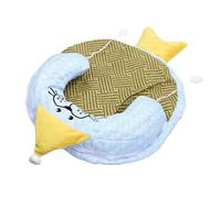 Pssopp Pet Cooling Mat with Pillow, Ice Silk Self Cooling Mat Summer Cool Bed Pad with Non Slip Bottom Washable Ergonomic Support for Car Crate