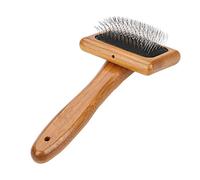 Pssopp Pet Grooming Brush Dog Hair Comb Massage Tool Premium Bamboo Shedding Hair Removal Brush with Dense Bevel Gilling for Daily Pet Care (with some)