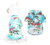 Pet Hawaiian Shirt Fashionable Breathable Dog Summer T-Shirt Comfortable Seaside Resort Style Pet Clothes Puppy Clothing for Small to Medium Dogs Cats(M)