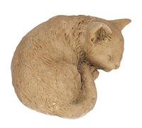 Pssopp Pet Memorial Tombstone, Weatherproof Resin Cat Garden Stone, Beautiful Cat Shape, Forever Remember Your Pet in Yard or Garden (Ornament Type B (supplier specification: sand color))