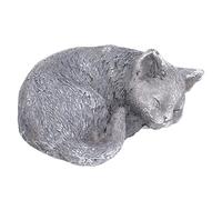 Pssopp Pet Memorial Tombstone, Weatherproof Resin Cat Garden Stone, Beautiful Cat Shape, Forever Remember Your Pet in Yard or Garden (Ornament Type A (supplier specification: rock color))