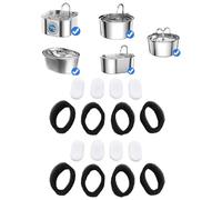 Pssopp Pet Water Dispenser Replacement Filter, Premium Carbon Cloth Cat Water Fountain Filters Replacement with Sponges for Pet Accessories (Style 2)