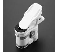 Pssopp Phone Microscope 60X Clip On Mini Microscope with LED Light and UV Currency Detector Acrylic Lens Adjustable for Jewelry Coins Circuit Board Inspection