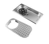 Pssopp Pitcher Rinser Stainless Steel Sink Glass Cup Washer 12.8 X 7.1in 360 Degree High Pressure Rinsing for Home Kitchen Bar Hotel Cafe Restaurant Counter Sink Use (Stainless Steel)