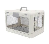 Pssopp Plastic Cat Crate, Portable Plastic Foldable Cat Carrier Kennel Large Capacity for Airplane Travel