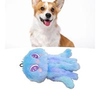 Pssopp Plush Dog Squeaky Toy, Jellyfish Shape Stress Relief Interactive Playing Training Chewing Toy for Aggressive Chewers (Blue)