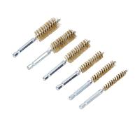 Pssopp Polishing Wheels Brushes, Rust Removal Cleaner Brush Kit for Cleaning Straw Pipe Bird Feeder Office Kitchen 6PCS Washable Tube Bottle Bore Brush (Brass Wire (Yellow))