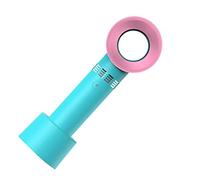 Pssopp Portable Handheld Bladeless Fan Mini Fan Design Rechargeable 3 Speeds USB, Place of Application for Travel Office (Green)